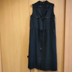 【GU】ノースリーブシャツワンピース ブラック　Lサイズ