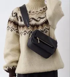 TOPKAPI COULEURコンビフラップショルダーバッグ　美品　ブラック