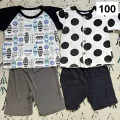 男の子パジャマセット 100cm サーフボード柄・ドット柄 まとめ売り 保育園着