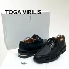 トーガ ヴィリリース メタルプレート レースアップ レザーカットワークシューズ