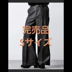 【最安値】【CLEL】 S ヴィンテージデザイン ベルテッドフレア合皮パンツ