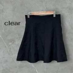 クリア clear☆ミニスカート　フレアライン　裏地パンツ付き　黒　無地　M