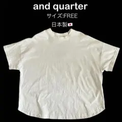 and quarter 半袖　Tシャツ　カットソー　ロゴTシャツ　ホワイト　白