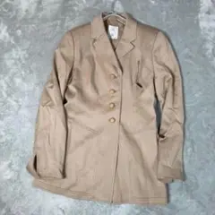 レディース ジャケット ベージュ系 シンプル ボタンタイプ