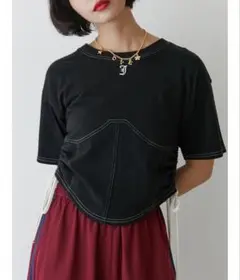 試着のみ★　jouetie　カラーステッチコルセットTシャツ　Tシャツ クロップ