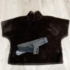 ECO FUR BELTED TOP