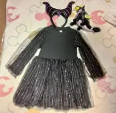 130コスプレディズニーマレフィセントドラゴンカチューシャドレスニーハイソックス