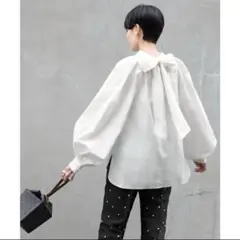 ELFRANK エルフランク バックリボンボリューム袖ギャザー ブラウス