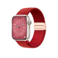 Apple Watch レッド 編み込みバンド