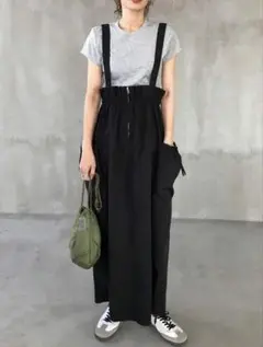 FRIFUL ジャンパースカート ジッパーポケット付きスカート Aライン