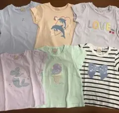 プティマイン Tシャツ 90 6枚セット プティプラ キラキラ モチーフ 他