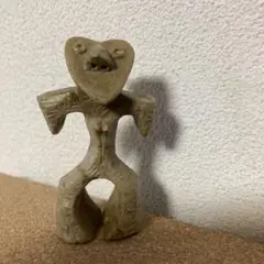ハートの土偶　置物　素焼き　手作りJ