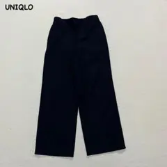 t2045 【ユニクロ】　ブラッシュドジャージーパンツ　黒　ウエストゴム