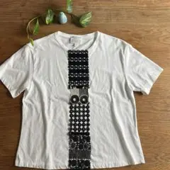 美品　人気のアンティパスト　半袖　白　ホワイト　刺繍　Tシャツ　コットン100%