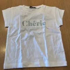Chérie グリッターTシャツ ホワイト