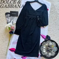 【美品】DOLCEu0026GABBANA ロングドレス ブラック カシュクール 38