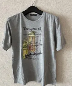 グレー 半袖Tシャツ プリントデザイン　3Lサイズ