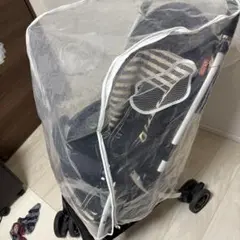 ベビーカー用透明カバー 通気性メッシュ窓付き　レインカバー