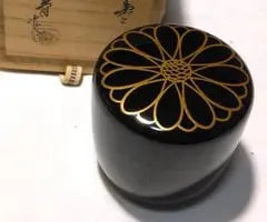 茶道具　輪島塗　茶平一斎作　次郎麦　棗　共箱　V　5793 茶道具 輪島塗 茶平一斎作 次郎麦 棗 共箱 V 5793