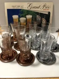 新品未使用！鉄製銅メッキ　Grand Prix ビールグラス10点セット