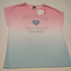 新品タグ付き　しまむら　グラデーションTシャツ　150cm　ピンク