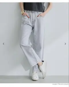 coca サマーデニム テーパードパンツ ライトブルー L