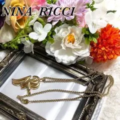 美品 ☆ ニナリッチ NINA RICCI ☆ ロゴ ゴールド ネックレス 希少