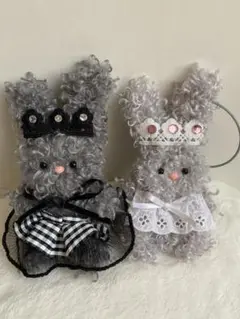 モールドール　モール人形♡うさぎペア♡チャーム