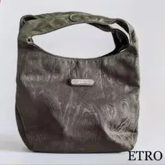 ETRO エトロ ミニハンドバッグ ミニトートバッグ ダークカーキ ペイズリー柄