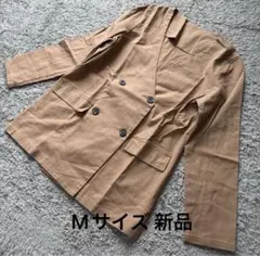 ノーカラーダブルボタンジャケットベージュM新品