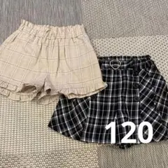 チェック柄ショートパンツ 2点セット