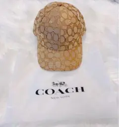 コーチ 超美品 キャップ シグネチャー柄
