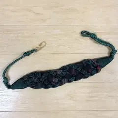 【ベルト】コード 縄編み レトロ アクセサリー グリーン