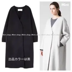 ⭐️雑誌掲載⭐️ADORE カシミヤ混 ルチアーナリバーノーカラーコート 黒38