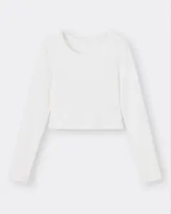 GU ジーユー リブクロップドT オフホワイト 完売品