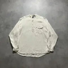 90s old gap リネン プルオーバー ノーカラー シャツ 古着