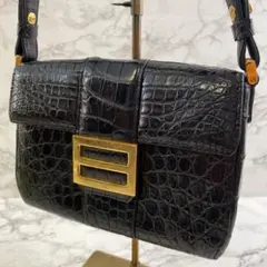 deArt ワニ革 クロコダイルレザー マット加工 ミニ ハンドバッグ