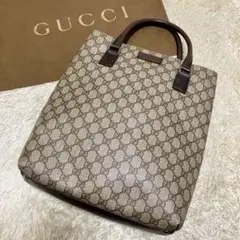 GUCCI グッチ トートバッグ GGスプリーム PVC×レザー A4収納