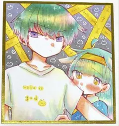 【送料込】オリジナル 手描きイラスト 不審者からねこを守りたい猫好き 【小色紙】