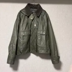 美品　ZARA ミリタリー　ワックスエフェクトジャケット