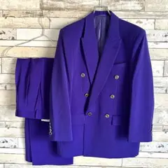 極美品 スーツ セットアップ ダブルブレスト ビンテージ 90's 紫 菅田将暉