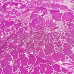 ヴィンテージファブリック　紫色の花柄