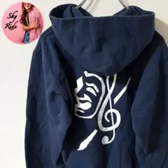 【美品】PORT&COMPANY WCA アート パーカー ネイビー L 古着