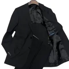 3 セットアップ スーツ YA7 L相当 細めスラックス 黒 洋服の青山