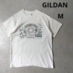 GILDANボディ　プリントtシャツ　渋谷　ミュージック　白T　Mサイズ