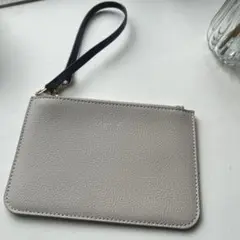 agnes b. グレー レザーミニポーチ
