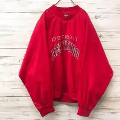 LOGO7 NHL☆プルオーバー ナイロンジャケット L レッド