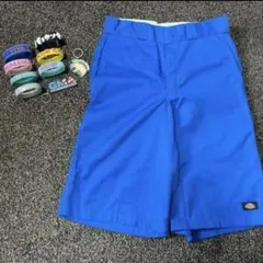 Dickies 青 ショートパンツ ヘアバンドセット付き