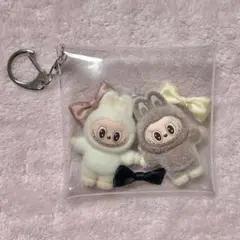 ラブブ　LABUBU キーホルダー　ブラウン　ホワイト