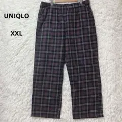 ユニクロ イージーパンツ XXL チェック ウエストゴム 大きいサイズ 綿